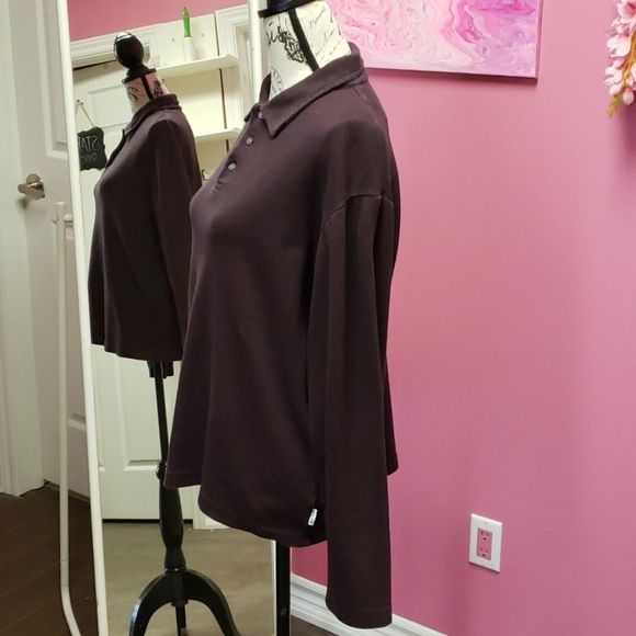 Pierre 🧡🖤 Cardin Wine Red Shirt Blouse Top - Picture 3 of 9